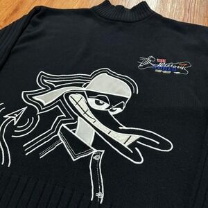 Vintage Fox Hip Hop Men's Sweater Y2K Rap History of‎ Hip Hop Black Size 2XL